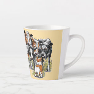 Taza De Café Latte Corgi y vacas
