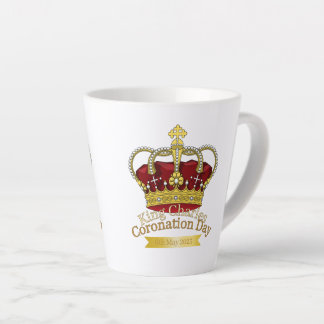 Taza De Café Latte Corona del Día de la Coronación