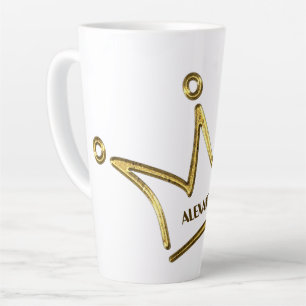 Taza De Café Latte Corona Dorada Divertida - lujo real 1