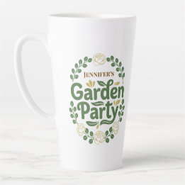 Taza De Café Latte Corona personalizada elegante para fiesta en jardí
