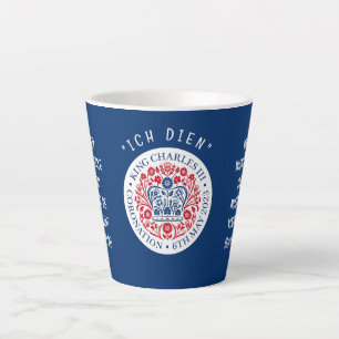 Taza De Café Latte Coronación de Blue KING CHARLES III