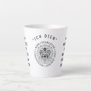 Taza De Café Latte Coronación Monocromática KING CHARLES III