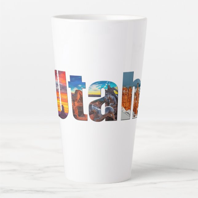 Taza De Café Latte Coronas de Utah (Anverso)
