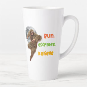 Taza De Café Latte Corre, Explora, Cree Gracioso Pie Grande