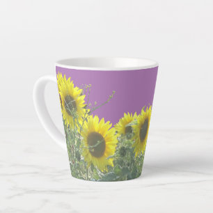 Taza De Café Latte Corteza de girasoles. BC Lilac Latte Mug