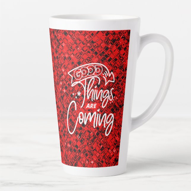 Taza De Café Latte Cosas Buenas Vienen - 97489 (Derecha)