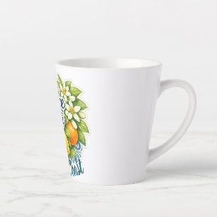 Taza De Café Latte Costa de Amalfi Limón Mediterráneo Costa de Amalfi