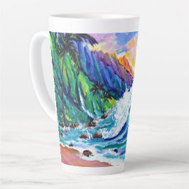 Taza De Café Latte Costa Na Pali de Kauai Tropical Sunset Mug