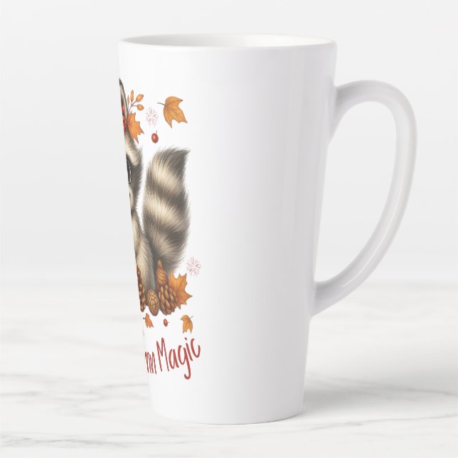 Taza De Café Latte Cosy Autumn Magic Racoon (Derecha)