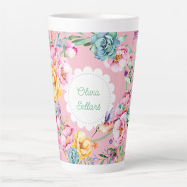 Taza De Café Latte Cotagecore Hummingbird