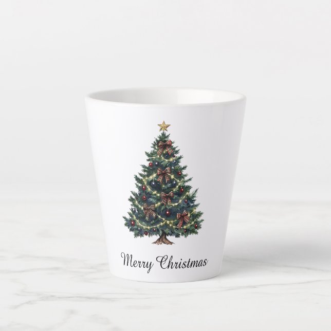 Taza De Café Latte Country Christmas Tree (Anverso)
