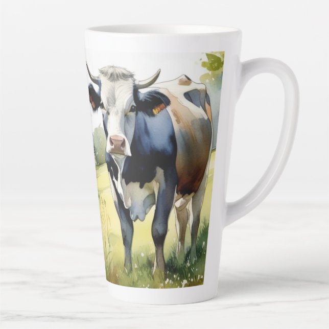 Taza De Café Latte Cow (w/ matching lined journal) (Derecha)