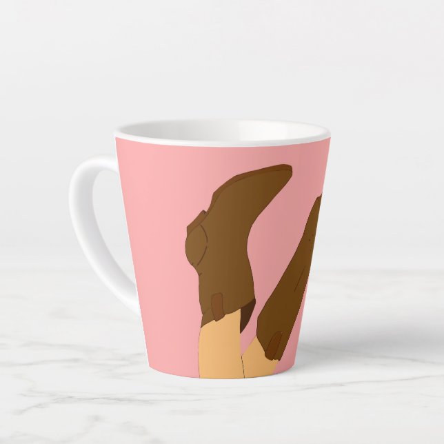 Taza De Café Latte Cowboy Boots (Ángulo izquierdo)