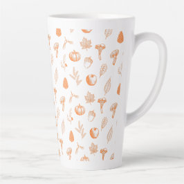 Taza De Café Latte Cozy Autumn Pattern