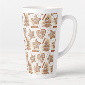 Taza De Café Latte Cozy Gingerbread Cookie Seamless Pattern