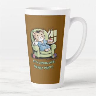 Taza De Café Latte Cozy Kitten with Coffee and Cake – Funny Cat
