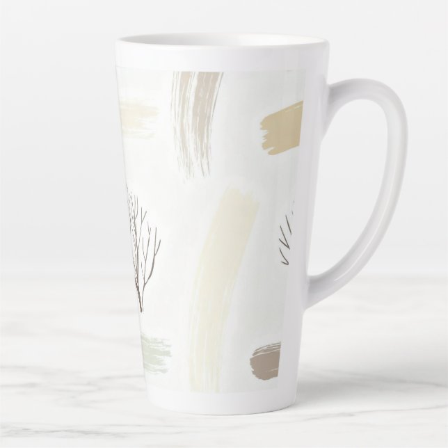 Taza De Café Latte Cozy  Minimal Winter Aesthetic Pattern   (Derecha)