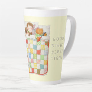 Taza De Café Latte COZY QUILT Tall Cocoa Mug - Amarillo