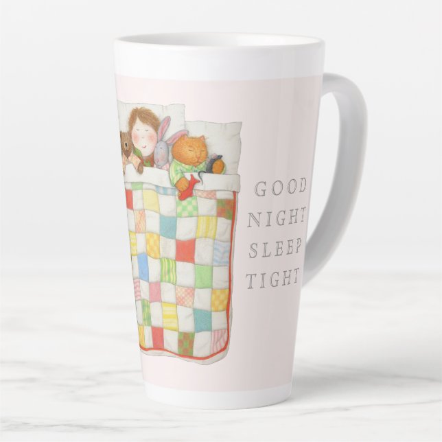 Taza De Café Latte COZY QUILT Tall Cocoa Mug - Rosa (Ángulo derecho)
