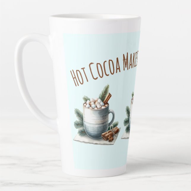 Taza De Café Latte Cozy Winter Cocoa Marshmallow Scene (Izquierda)