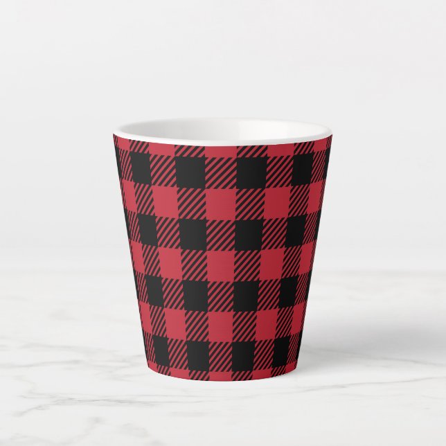 Taza De Café Latte Cozy Winter Red Buffalo Check (Anverso)