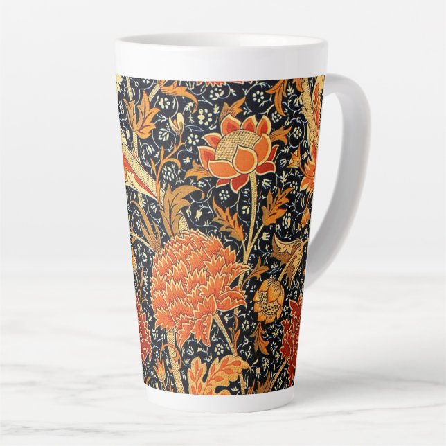 Taza De Café Latte Cray, un hermoso diseño de William Morris, (Ángulo derecho)