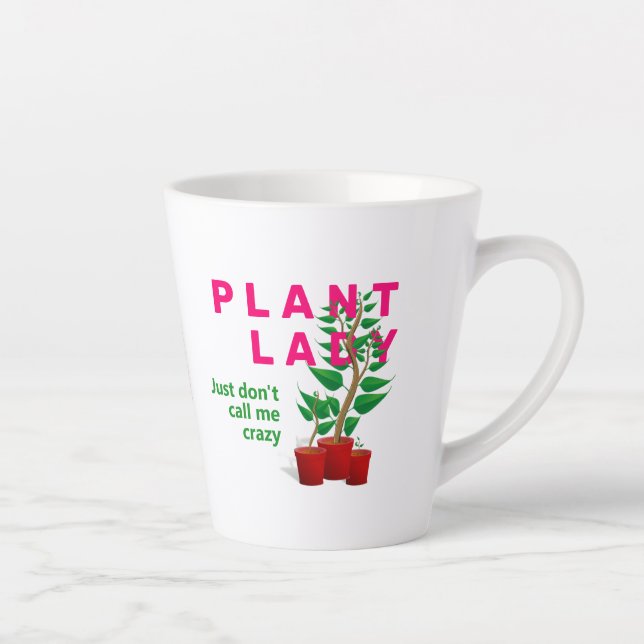 Taza De Café Latte CRAZY CRAZY PLANT LADY Monograma (Derecha)