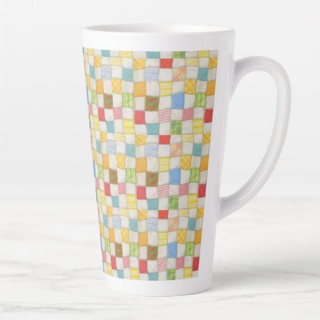 Taza De Café Latte CRAZY QUILT Tall Latte Mug (Derecha)