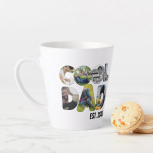 Taza De Café Latte Crea tu propia foto de 7 letras de papá genial par
