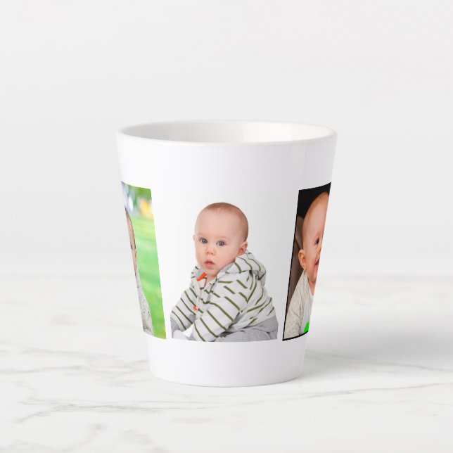 Taza De Café Latte Crea tu propia foto de bebé familiar (Anverso)