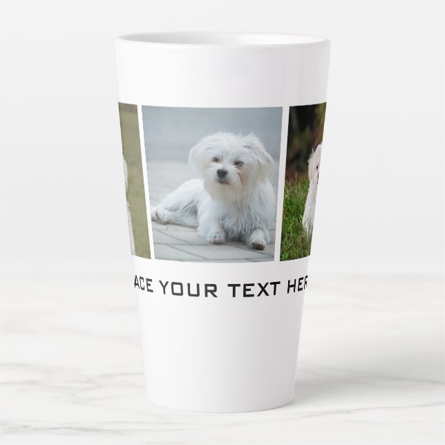 Taza De Café Latte Crea tu propia foto de perro familiar (Anverso)
