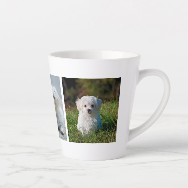 Taza De Café Latte Crea tu propia foto de perro familiar (Derecha)