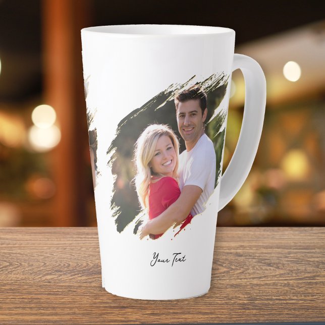 Taza De Café Latte Crea tu propia foto Personalizado y texto café gra (Create Your Own Custom Photo and Text Large Coffee Latte Mug)