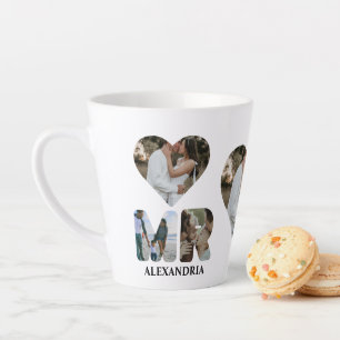 Taza De Café Latte Crea tu propia pareja de fotos de Mr. y Mrs.