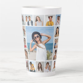Taza De Café Latte Crea tu propio collage de 17 fotos