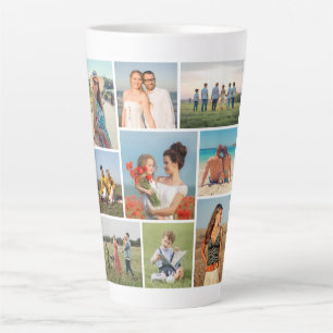 Taza De Café Latte Crea tu propio collage de 9 fotos