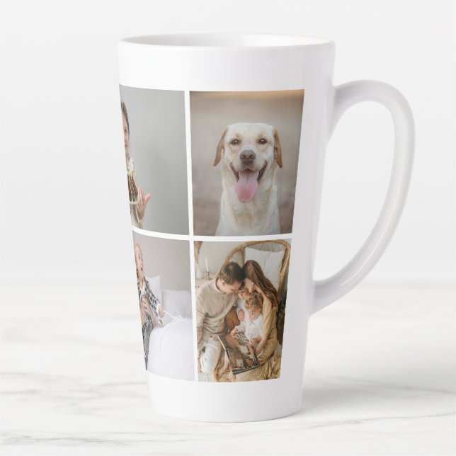 Taza De Café Latte Crea tu propio personalizado hecho 5 fotos persona (Derecha)