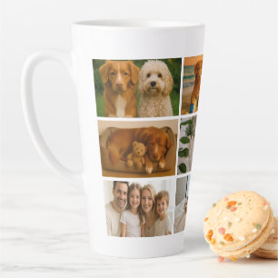 Taza De Café Latte Crea tus 9 fotos personalizadas hechas a medida