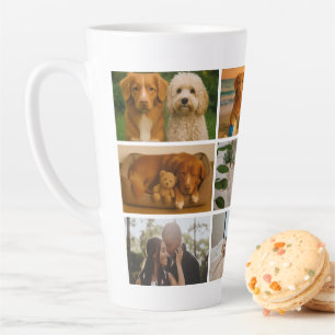 Taza De Café Latte Crea tus 9 fotos personalizadas hechas a medida