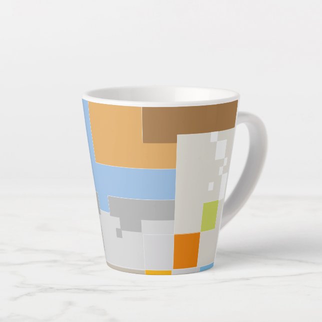Taza De Café Latte Creación de patrones abstractos (Ángulo derecho)