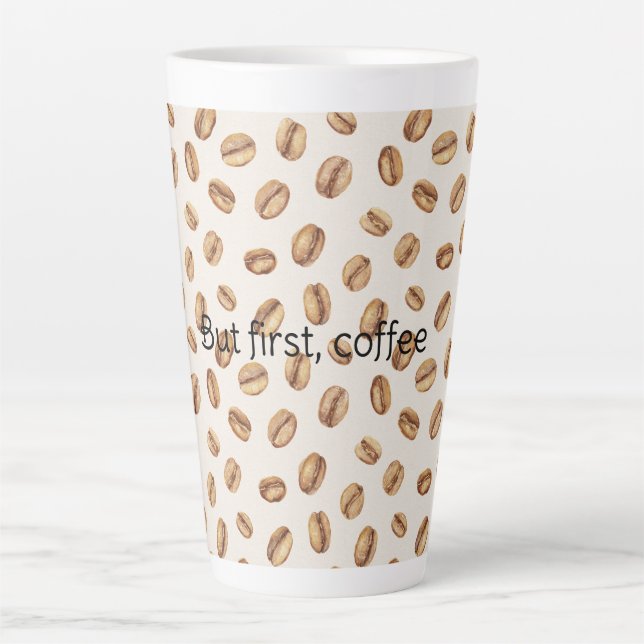 Taza De Café Latte Cream Coffee Beans (Anverso)