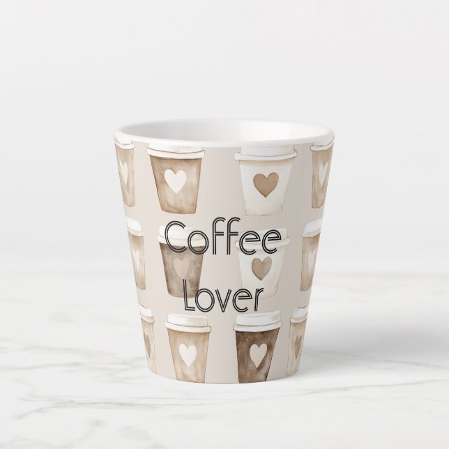 Taza De Café Latte Cream Coffee Heart Cups (Anverso)