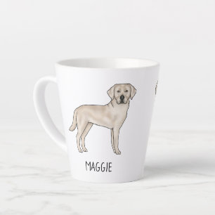 Taza De Café Latte Cream Labrador Recuperador Cuever Lab Tu Nombre