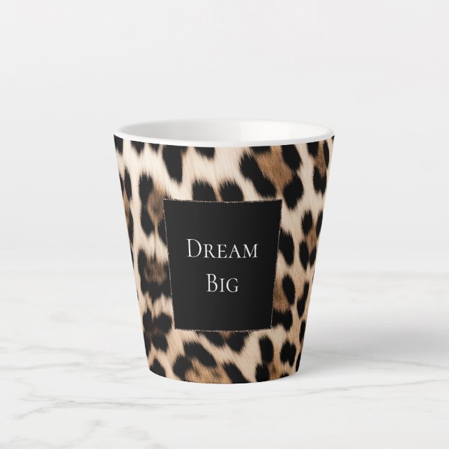 Taza De Café Latte Cream Leopard Animal Birthday (Anverso)