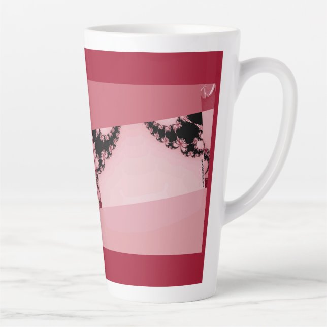 Taza De Café Latte Creamia de jardín fractal Latte Mug (Derecha)