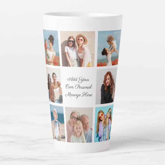 Taza De Café Latte Crear su propio Collage de fotos 8 Añadir su salud (Anverso)