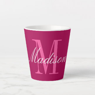 Taza De Café Latte Crear su propio Monograma Nombre Inicial