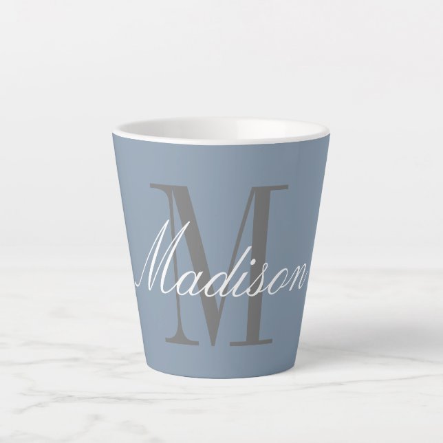 Taza De Café Latte Crear su propio Monograma Nombre Inicial (Anverso)