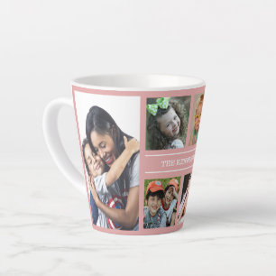 Taza De Café Latte Crear su propio nombre de familia de 6 Collages de