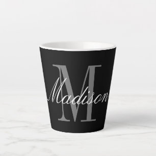 Taza De Café Latte Crear su propio nombre inicial monograma